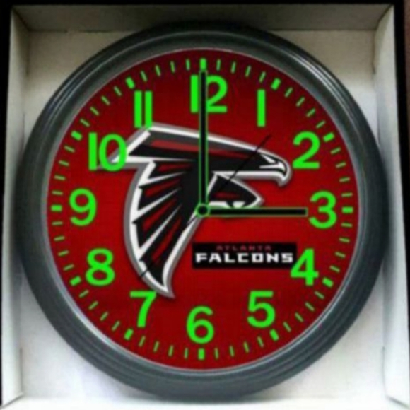 Atlanta Falcons NFL Football Glow In The Dark Wall Clock New!